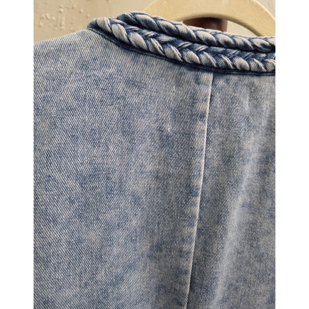 J122. Braided Acid Wash Denim Jacket - Picture 7 of 7